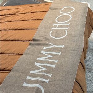 Jimmy Choo Taupe and White Scarf